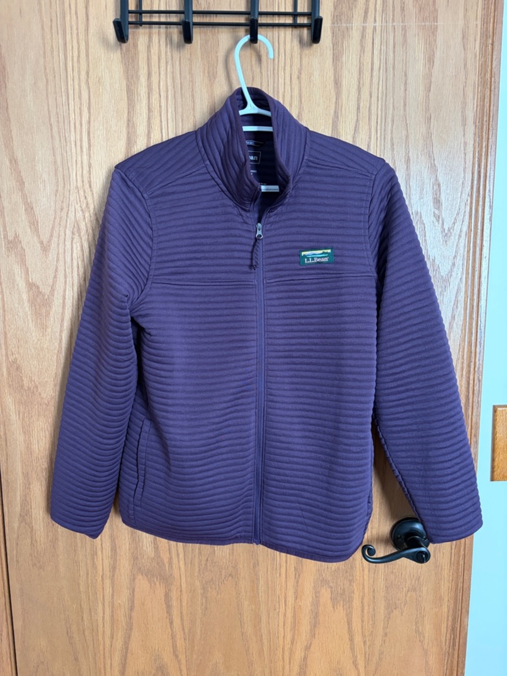 L.L. Bean women’s Ribbed Full-Zip Jacket in Deep Purple